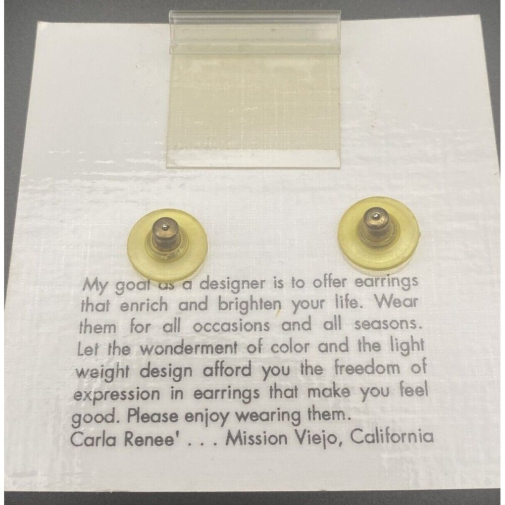 NWT Vintage Earrings Carla Renee Handmade in California Dangle Pierced Red White - Picture 5 of 5